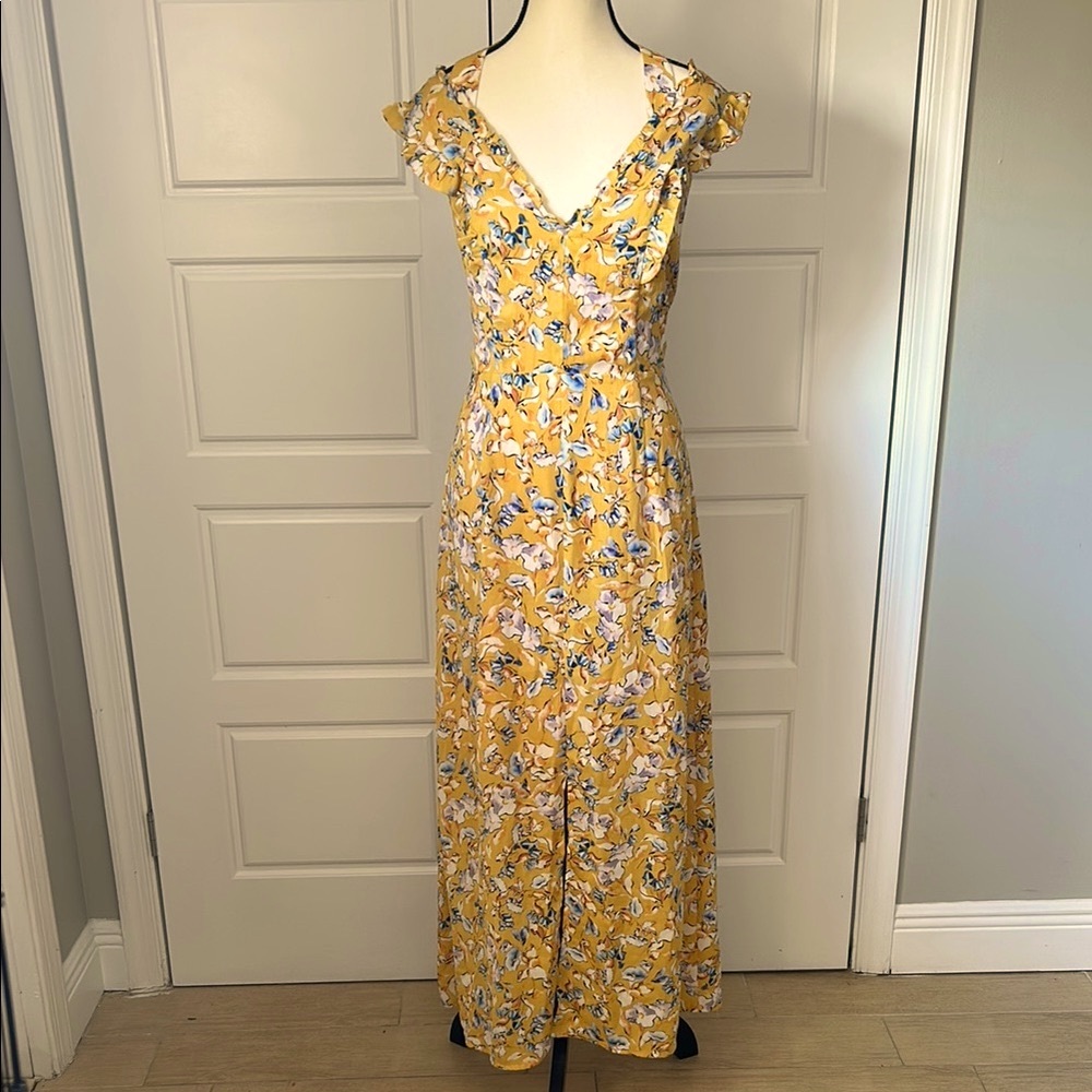Collective Concepts Sundress with Criss Cross Back Off Shoulder Front Slit